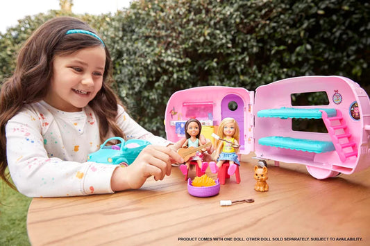 Barbie Chelsea Doll with Toy Car and Camper Playset