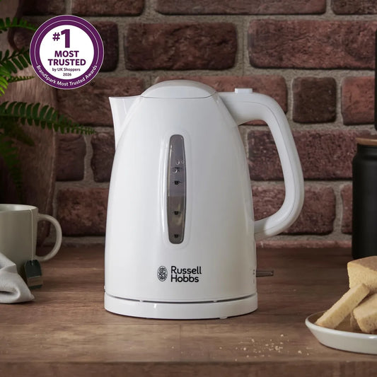 Russell Hobbs Textures Electric 1.7L Cordless Kettle - White