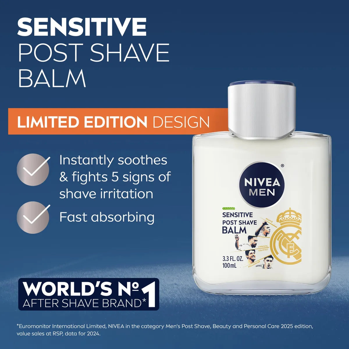 NIVEA Men Sensitive Post Shave Balm 3.3 Fluid Ounce