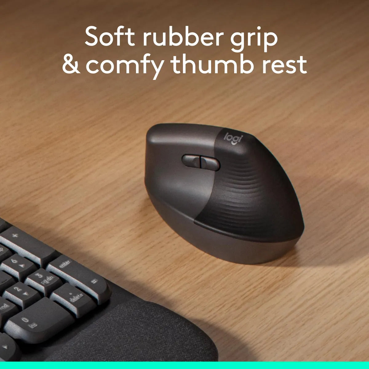Logitech Lift Vertical Ergonomic Mouse - Grey