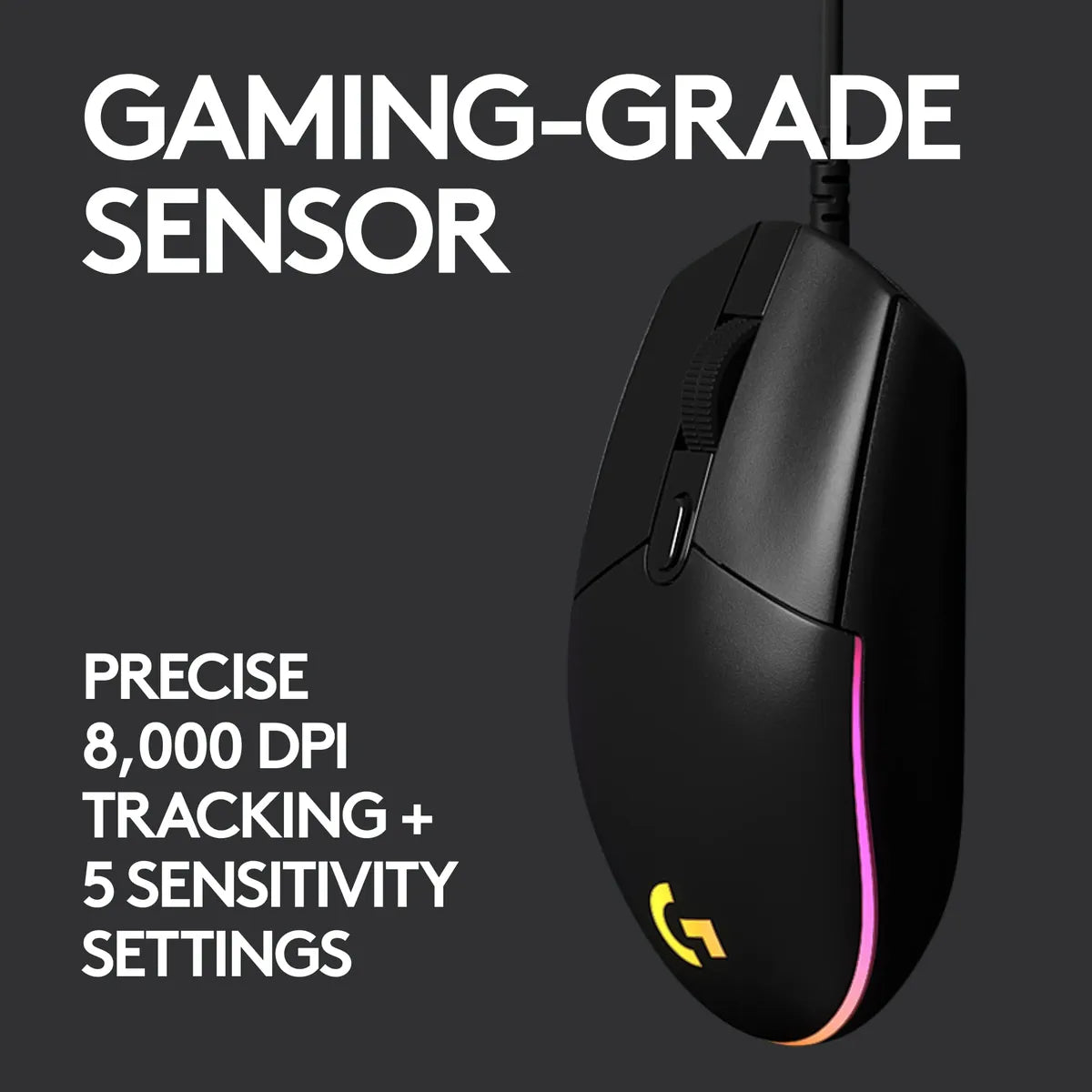 Logitech G203 LIGHTSYNC Gaming Mouse - Black