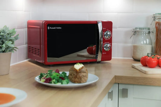 Russell Hobbs RHMM701R, 17 Litre, 700 W, Red, Solo Manual Microwave