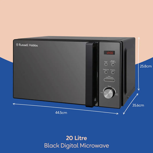 Russell Hobbs RHM2076B 20 Litre 800 W Black Digital Solo Microwave