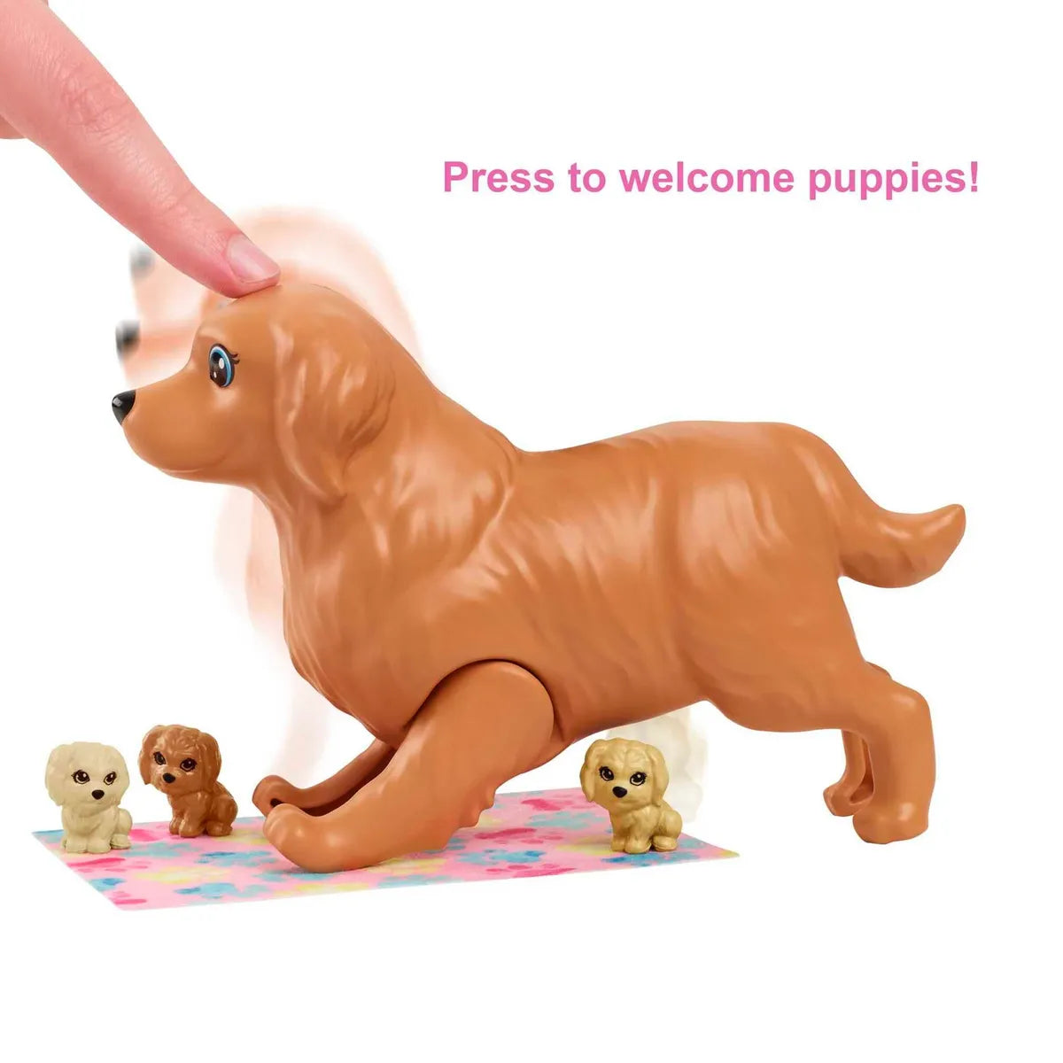 Barbie Doll & Pets Set featuring Mommy Dog and Puppies