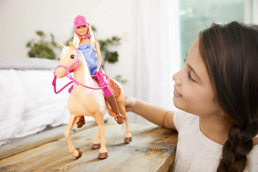 Barbie Playet with Blonde Fashion Doll in Riding Outfit