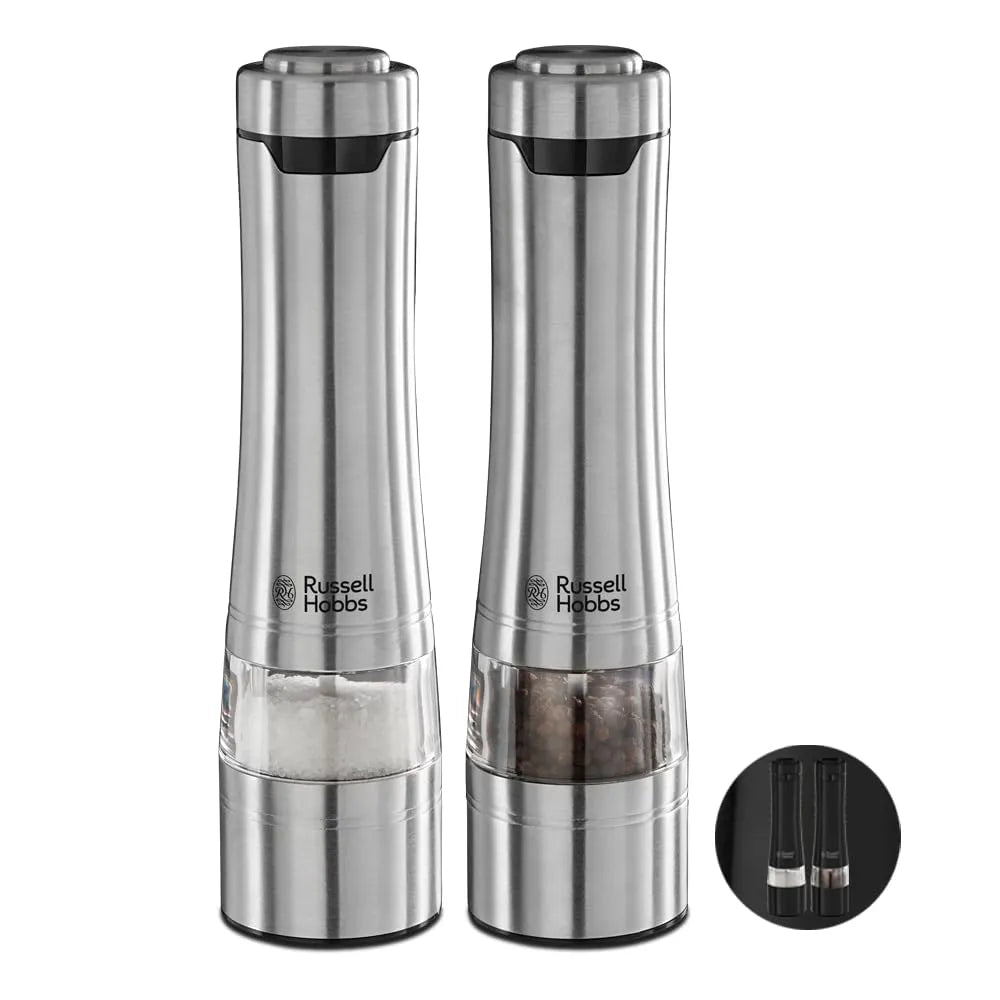 Russell Hobbs Stainless Steel Electric Salt & Pepper Mill Set