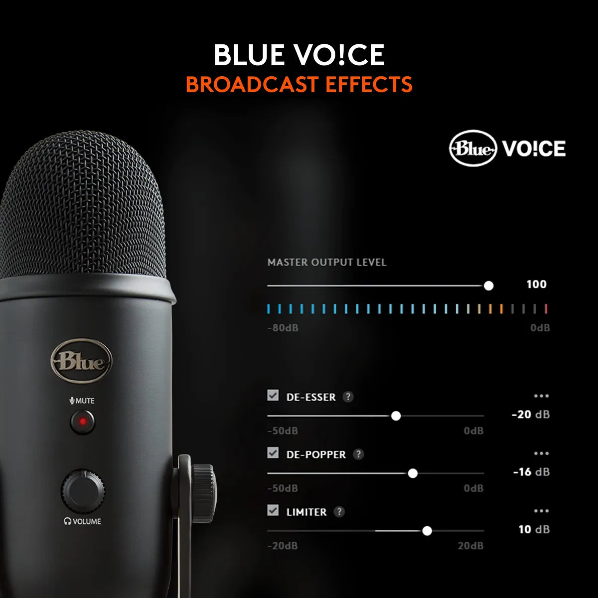 Logitech G Blue Yeti USB Microphone for Recording - Black
