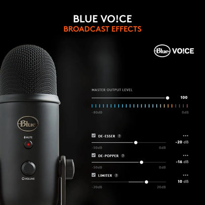 Logitech G Blue Yeti USB Microphone for Recording - Black