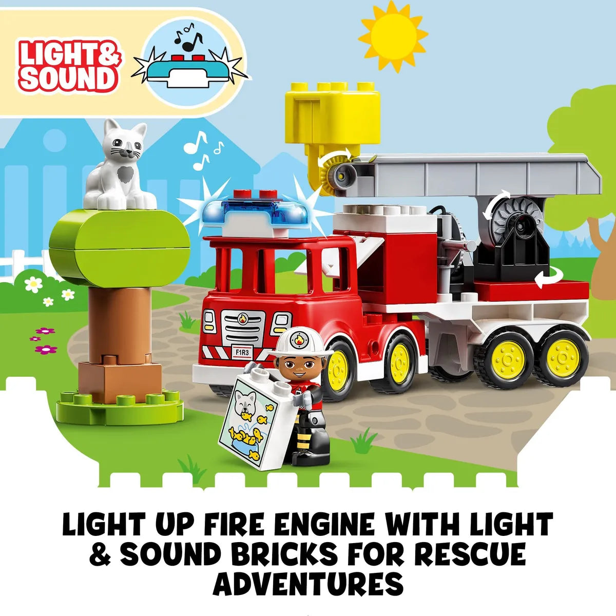 LEGO DUPLO Fire Engine Toy for 2+ Year Old Boys & Girls