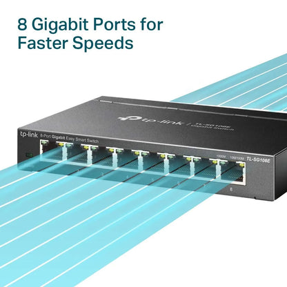 TP-Link TL-SG108E 8-Port Gigabit Managed Network Switch
