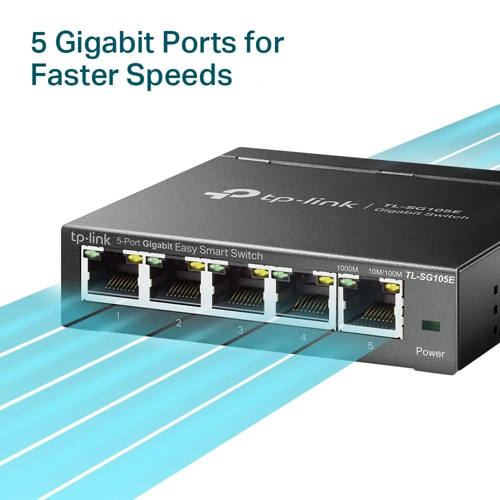 TP-Link TL-SG105E 5-Port Gigabit Managed Network Switch