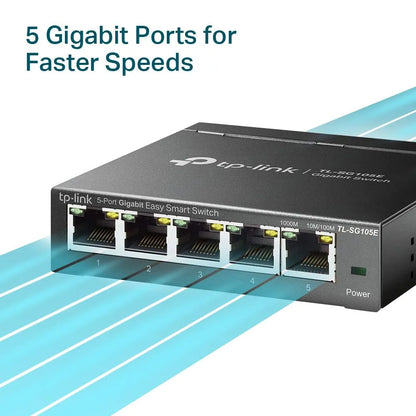 TP-Link TL-SG105E 5-Port Gigabit Managed Network Switch