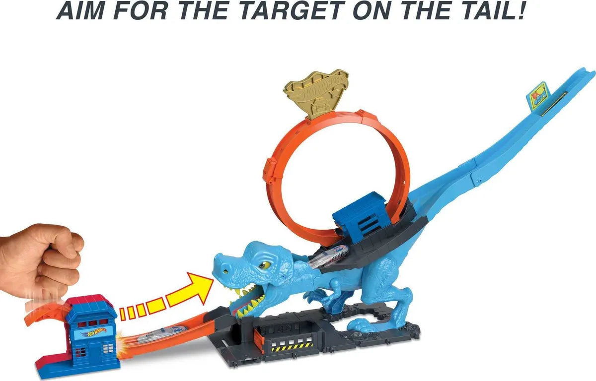 Hot Wheels City T-Rex Chomp Down Track Set & 1 Toy Car