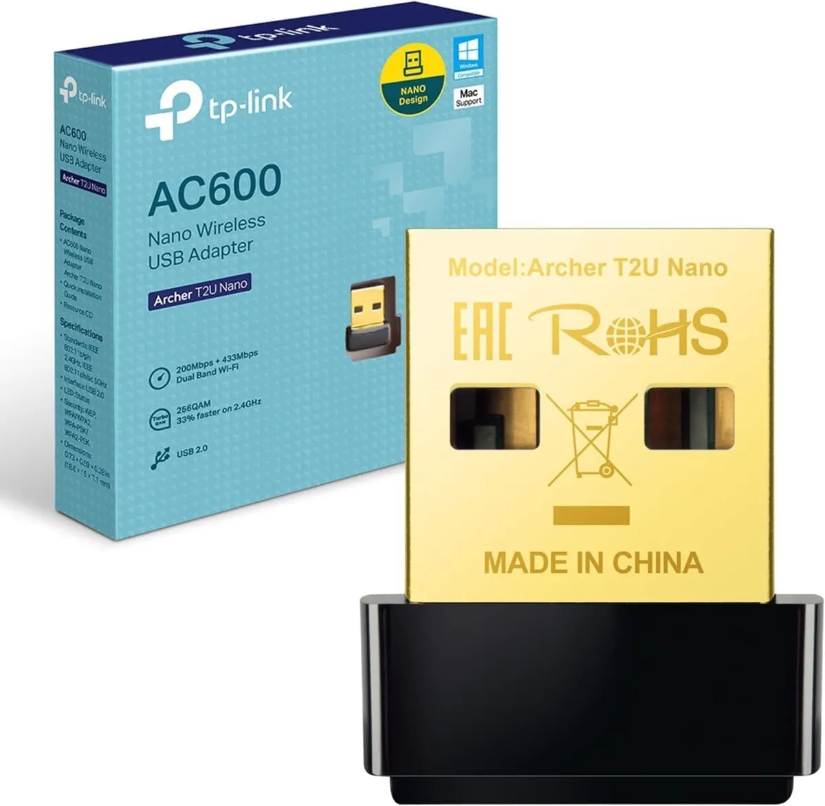 TP-Link Archer T2U Nano AC600 WiFi Dongle