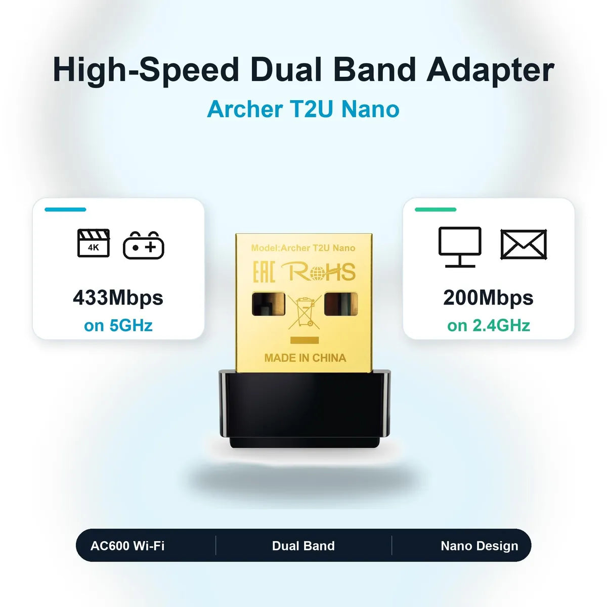 TP-Link Archer T2U Nano AC600 WiFi Dongle