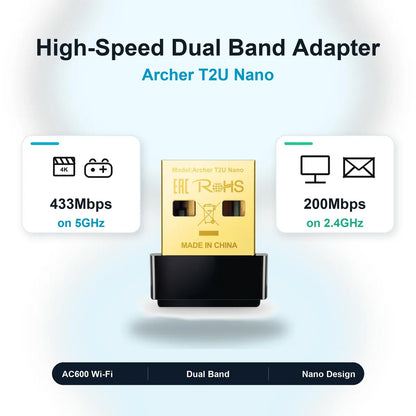 TP-Link Archer T2U Nano AC600 WiFi Dongle
