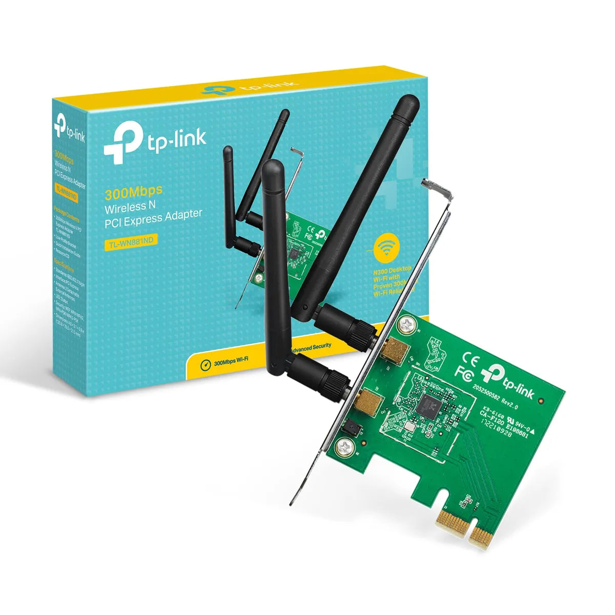 TP-Link TL-WN881ND 300 Mbps Wireless N PCIe WiFi Adapter for PC