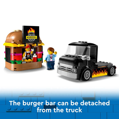 LEGO City Burger Van, Food Truck Toy for 5 Plus Year Old Boys