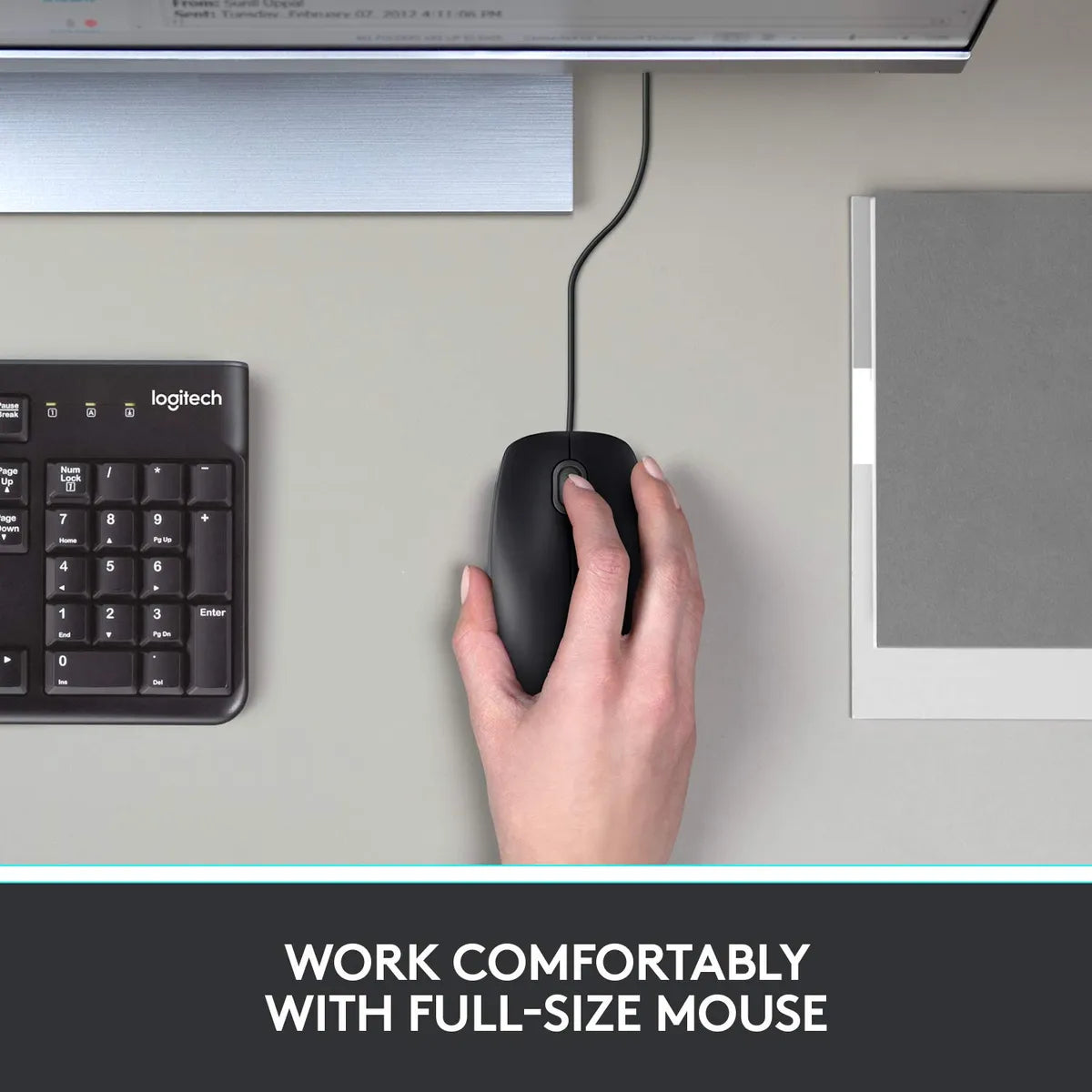 Logitech B100 Wired USB Mouse - Black