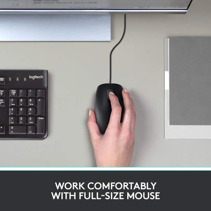 Logitech B100 Wired USB Mouse - Black