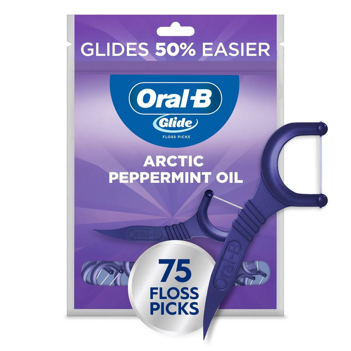 Oral-B, Glide, Floss Picks, Arctic Peppermint Oil, 75 Count