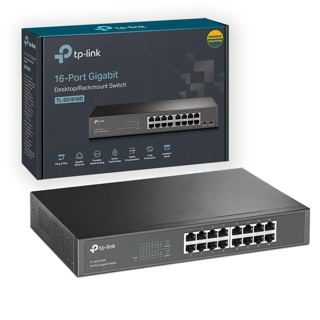 TP-Link TL-SG1016D 16-Port Gigabit Desktop/Rackmount Network Switch
