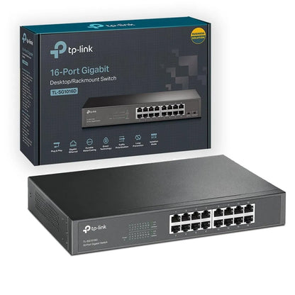 TP-Link TL-SG1016D 16-Port Gigabit Desktop/Rackmount Network Switch