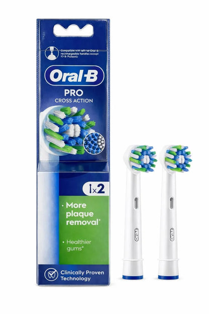 Oral-B CrossAction Toothbrush Heads Pack Of 2 Replacement Refills