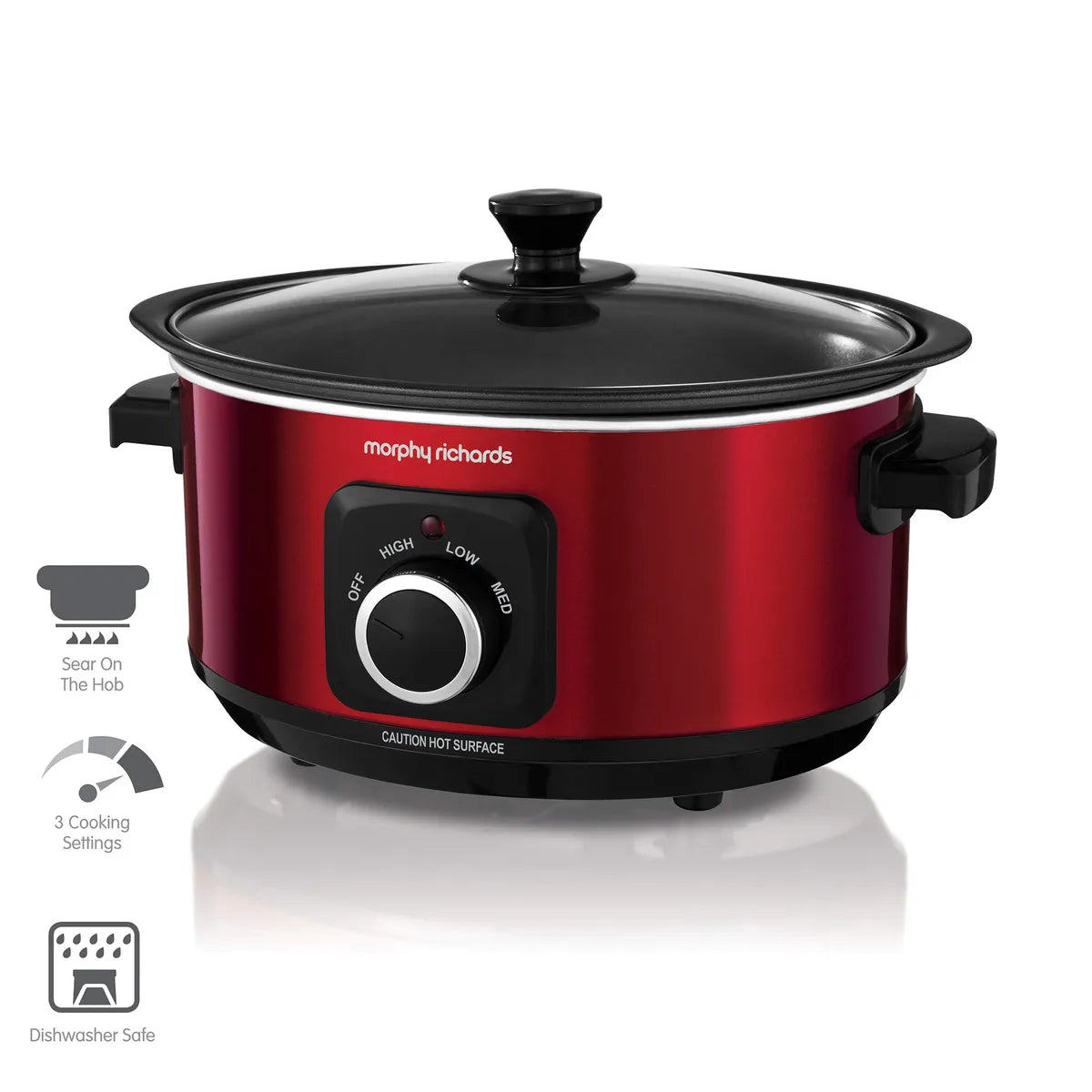 Morphy Richards Slow Cooker Sear and Stew 460014 3.5L Red Slowcooker