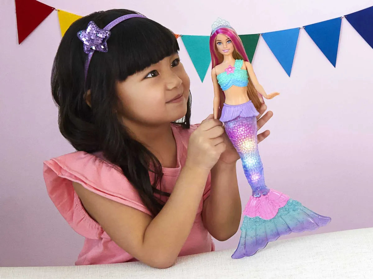 Mermaid Barbie Doll with Water-Activated Twinkle Light-Up Tail
