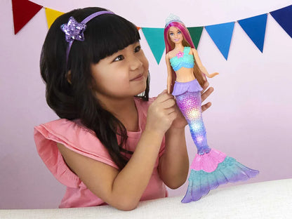 Mermaid Barbie Doll with Water-Activated Twinkle Light-Up Tail