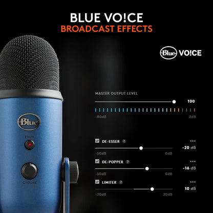 Logitech G Blue Yeti USB Microphone for Recording - Blue