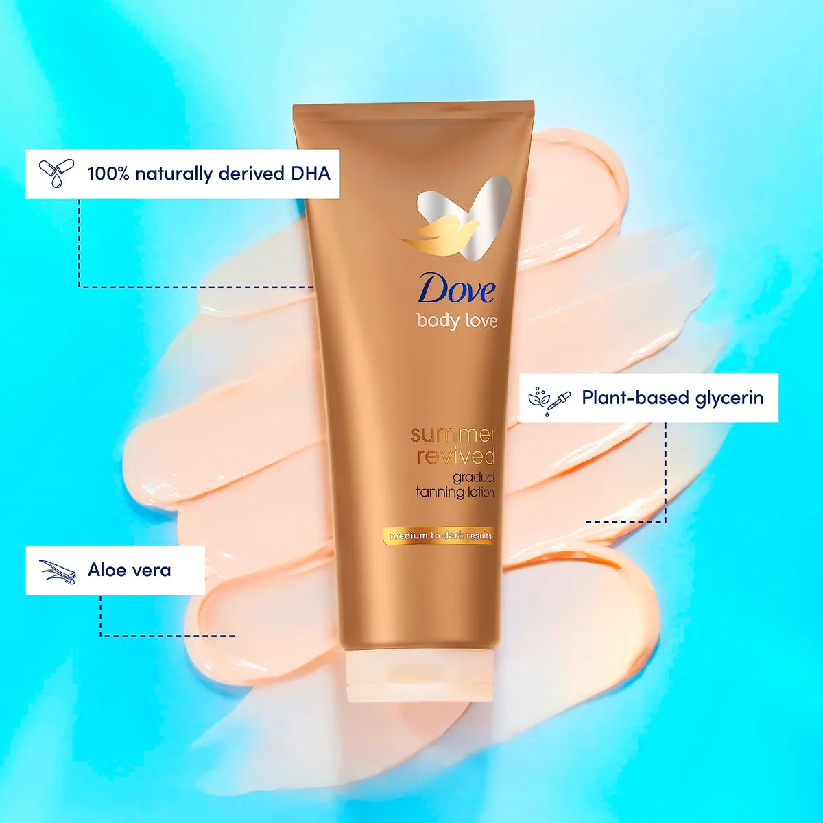 Dove Summer Revived Medium to Dark Gradual Tanning Lotion - Gold