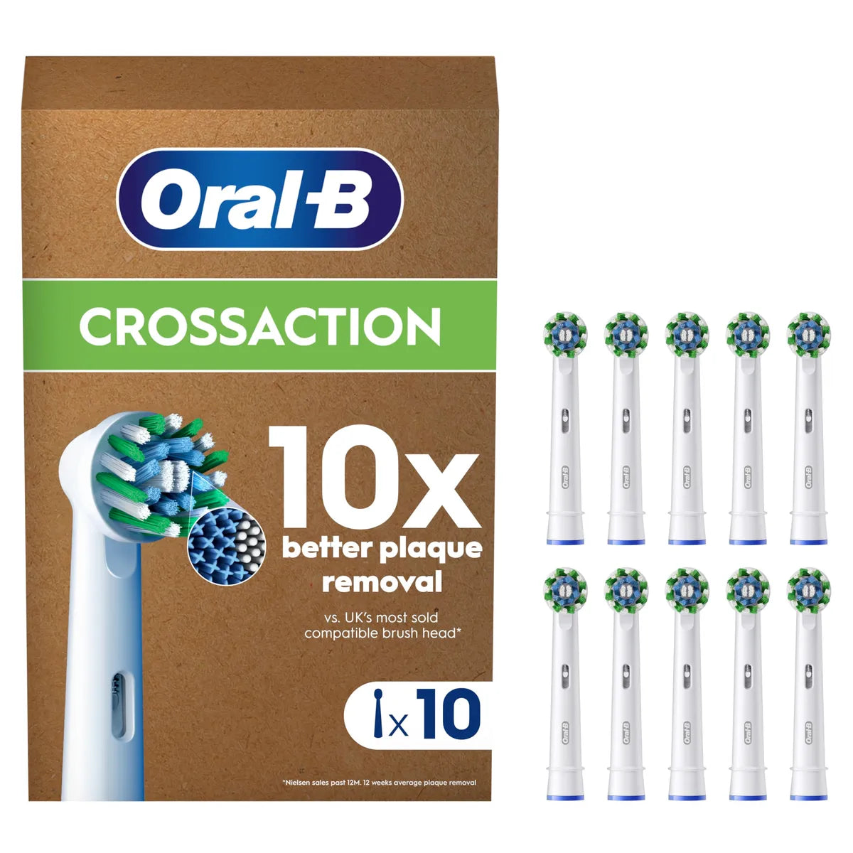 Oral-B Pro Cross Action Electric Toothbrush Heads - 10 Pack New