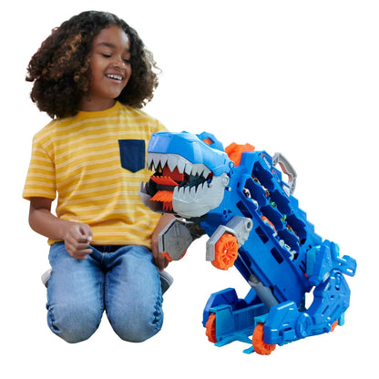 Hot Wheels City Ultimate T-Rex Transporter & 2 Die-Cast Toy Cars